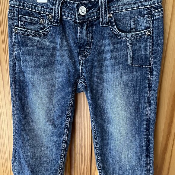Vigoss Stonewash Denim Blue Jean Capri Pants Size 5 Women's Teens Girl C1558J - Picture 1 of 10